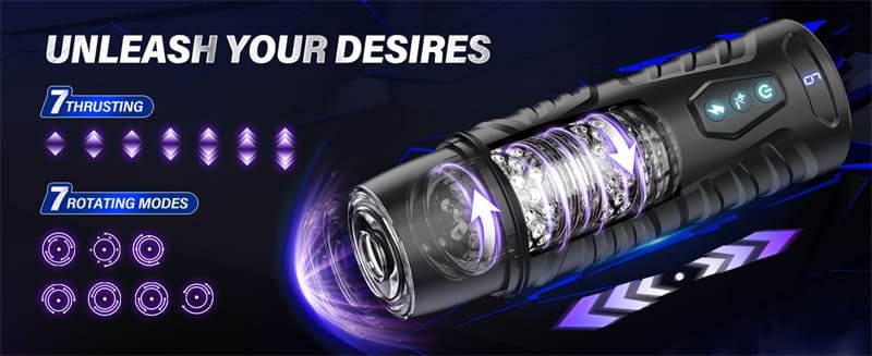 Hotsvibe AI Interactive Male Masturbator Sex Toys for Men with 7 Thrusting & 7 Rotating Modes Hands Free Sex Machine