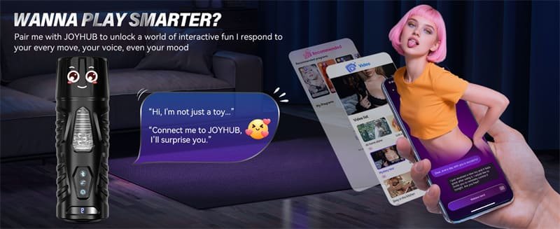 Hotsvibe AI Interactive Male Masturbator Sex Toys for Men with 7 Thrusting & 7 Rotating Modes Hands Free Sex Machine