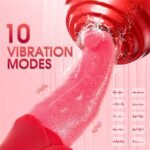 Hotsvibe Rose Vibrator Tongue Vibrators with 10 Licking & 10 Vibration Mode Nipple Toys for Couples Games - Image 2