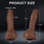 10.2inch Clar Brown Realistic Dildo Real Skin Dual Density Silicone Dildos with Strong Suction Cup for Hands-Free Play - Image 2
