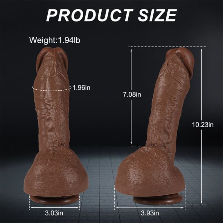 10.2inch Clar Brown Realistic Dildo Real Skin Dual Density Silicone Dildos with Strong Suction Cup for Hands Free Play 2