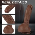 10.2inch Clar Brown Realistic Dildo Real Skin Dual Density Silicone Dildos with Strong Suction Cup for Hands-Free Play - Image 3