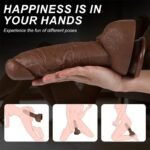 10.2inch Clar Brown Realistic Dildo Real Skin Dual Density Silicone Dildos with Strong Suction Cup for Hands-Free Play - Image 6