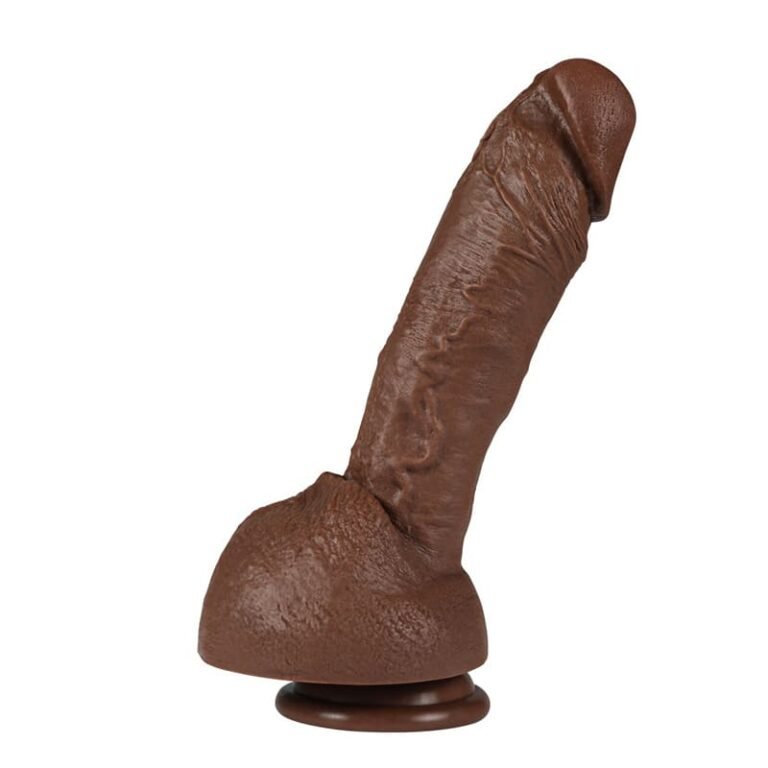 10.2inch Clar Brown Realistic Dildo Real Skin Dual Density Silicone Dildos with Strong Suction Cup for Hands Free Play