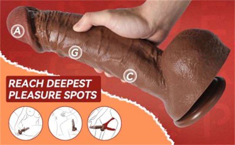 12.5 Inch Cornell Realistic Big Thick Dildo with Strong Suction Cup for Vagina Anal Sex Stimulation