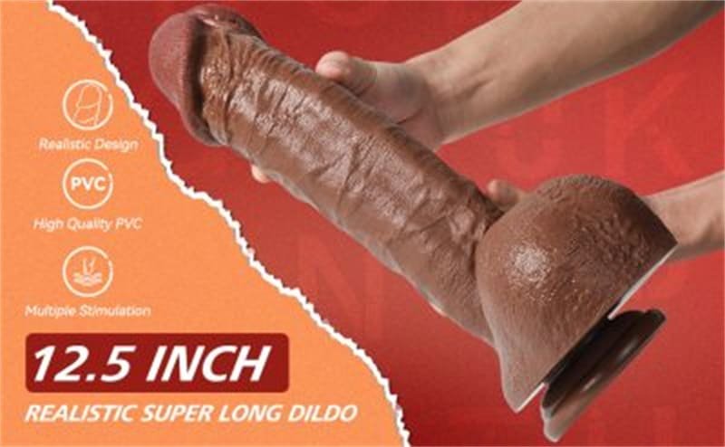 12.5 Inch Cornell Realistic Big Thick Dildo with Strong Suction Cup for Vagina Anal Sex Stimulation