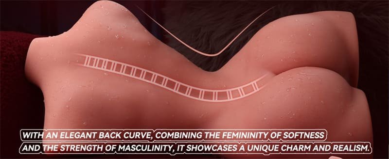 21.5LB Hermosa Vibrating Shemale Sex Doll Torso Masturbator with 7 Inch Thrusting Dildo 11