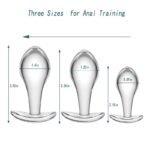 3 Pcs Clear Crystal Butt Plug Glass Anal Trainer Set Anal Plugs with Boat-Shaped Safety Base - Image 4
