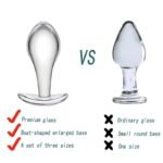 3 Pcs Clear Crystal Butt Plug Glass Anal Trainer Set Anal Plugs with Boat-Shaped Safety Base - Image 5