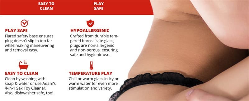 3PCS Glass Anal Plug Set Hotsvibe Hypoallergenic Non Porous Butt Plugs for Backdoor Training and Temperature Play 10