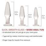 3PCS Glass Anal Plug Set, Hotsvibe Hypoallergenic Non Porous Butt Plugs for Backdoor Training and Temperature Play - Image 6