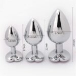 3Pcs Set Luxury Heart Shaped Metal Butt Plugs Jewel Butt Plug Kit Anal Trainer S&M Adult Gay Anal Plugs - Image 5