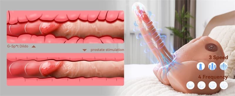 9.56LB Peel Realistic Electric Male Sex Doll Torso with 7 Frequency Vibration Life-Size Torso Masturbator