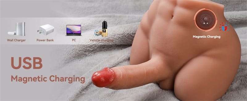 9.56LB Peel Realistic Electric Male Sex Doll Torso with 7 Frequency Vibration Life-Size Torso Masturbator