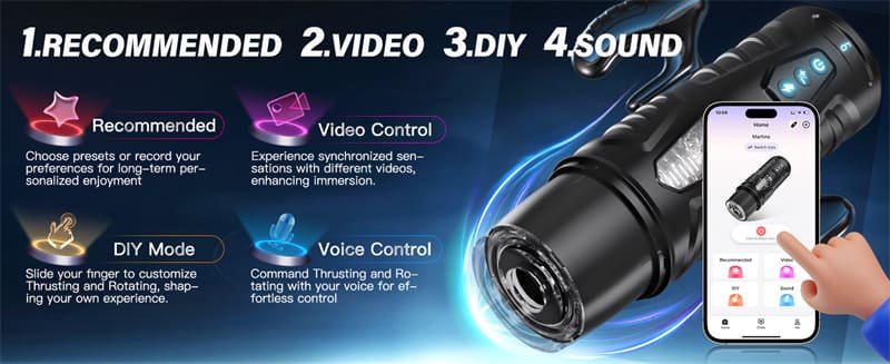 Black Knight 7 Thrusting Rotating Male Masturbator APP Control Hands Free Sex Machine Male Stroker with Handle 13