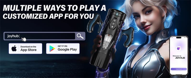 Black Knight 7 Thrusting Rotating Male Masturbator APP Control Hands Free Sex Machine Male Stroker with Handle 15