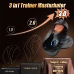 Black Tongue Penis Training Vibrator Male Masturbator with 10 Tongue-Licking & Tapping & Vibrating Sex Toys for Men - Image 4