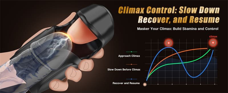 Black Tongue Penis Training Vibrator Male Masturbator with 10 Tongue-Licking & Tapping & Vibrating Sex Toys for Men