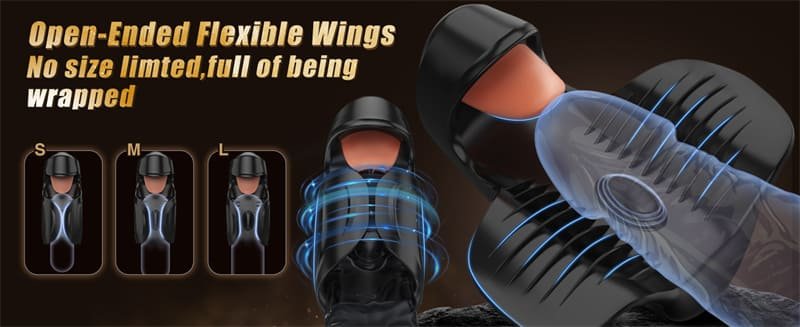 Black Tongue Penis Training Vibrator Male Masturbator with 10 Tongue-Licking & Tapping & Vibrating Sex Toys for Men