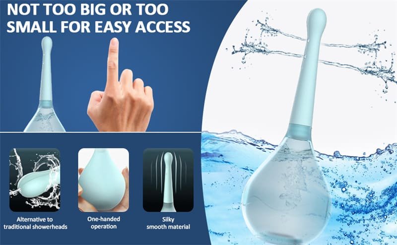 Blue Anal Douche Bottle Anal Enema Bulb with 5 Spouts Enema Anal Douche for Men Women Anti Back Flow 11