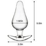 Clear Glass Butt Plug Anal Expander Training Masturbation for Men Women - Image 2