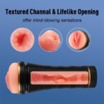 8.6" Deep Textured Fleshy Pocket Pussy, Hotsvibe Body-Safe TPE Realistic Male Masturbator for Men - Image 3