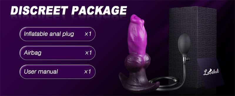 Fantasy Monster Inflatable Butt Plug Knot Huge Anal Inflatable Dildo Silicone Wearable Butt Plug with Safe T Base 14
