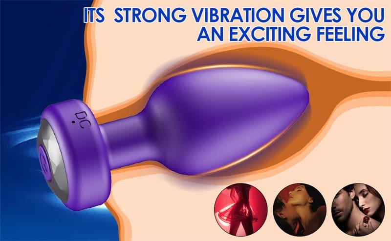 Hotsvibe 10 Vibrations Butt Plugs Anal Vibrator Purple Anal Plug Prostate Massager for Adults with Remote Control