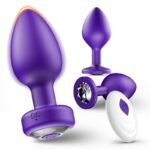 Hotsvibe 10 Vibrations Butt Plugs Anal Vibrator Purple Anal Plug Prostate Massager for Adults with Remote Control