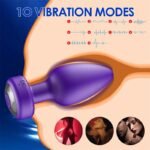 Hotsvibe 10 Vibrations Butt Plugs Anal Vibrator Purple Anal Plug Prostate Massager for Adults with Remote Control - Image 2