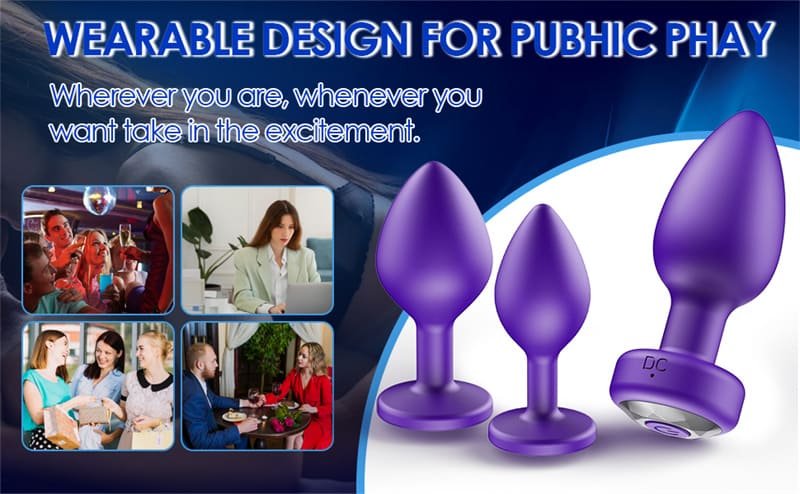 Hotsvibe 10 Vibrations Butt Plugs Anal Vibrator Purple Anal Plug Prostate Massager for Adults with Remote Control