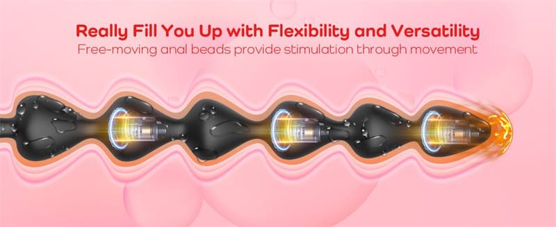 Hotsvibe 14.4 Inch Ultra Soft Liquid Silicone Vibrating Anal Beads with 10 Vibrations Long Flexible Vibrating Butt Plug 10