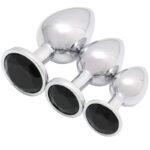 Hotsvibe 3 Pcs Luxury Jewel Butt Plug​ Beginner Black Anal Plug Sex Toy Anal Training Kit for Men Women