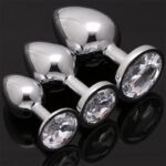 Hotsvibe 3 Pcs Luxury White Metal Butt Plug Jewelry Shaped Anal Trainer Jewel Butt Plug Kit - Image 2
