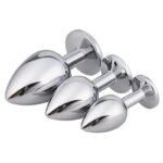 Hotsvibe 3 Pcs Luxury White Metal Butt Plug Jewelry Shaped Anal Trainer Jewel Butt Plug Kit - Image 3