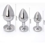 Hotsvibe 3 Pcs Luxury White Metal Butt Plug Jewelry Shaped Anal Trainer Jewel Butt Plug Kit - Image 4