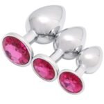 Hotsvibe 3 Pcs Rose Jewel Butt Plug​ Luxury Metal Anal Plug Adult Anal Sex Toy for Men Women Couple Pleasure