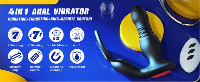 Hotsvibe 7 Vibrations Prostate Massager Anal Vibrator with Remote Control P Spot Massager Anal Sex Toys