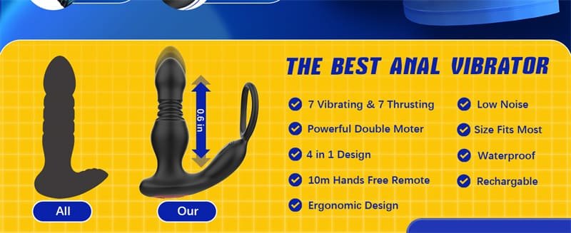 Hotsvibe 7 Vibrations Prostate Massager Anal Vibrator with Remote Control P Spot Massager Anal Sex Toys 11 Hotsvibe 7 Vibrations Prostate Massager Anal Vibrator with Remote Control P Spot Massager Anal Sex Toys