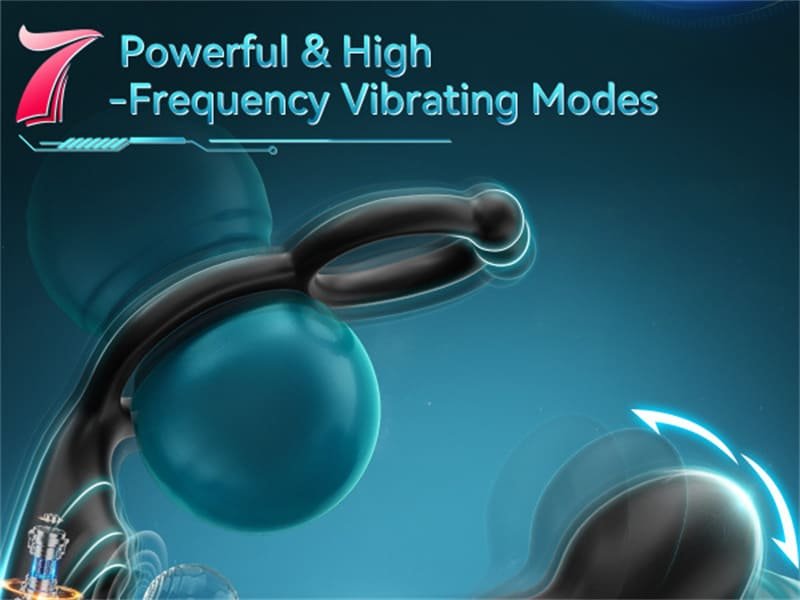 Hotsvibe 7 Vibrations Prostate Massager with Cock Ring Anal Sex Toys Anal Vibrator with APP Remote Control