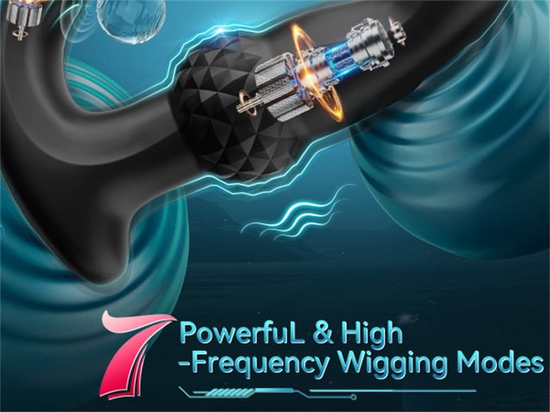 Hotsvibe 7 Vibrations Prostate Massager with Cock Ring Anal Sex Toys Anal Vibrator with APP Remote Control