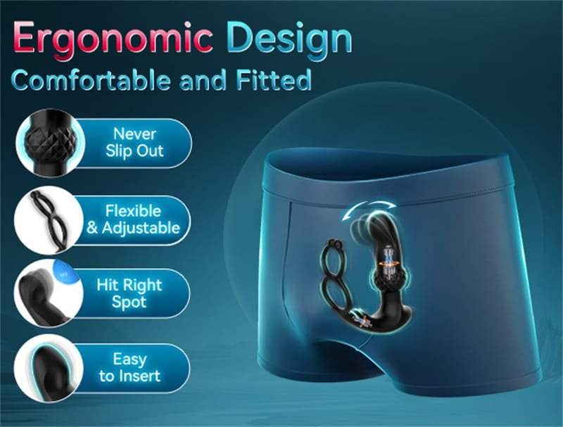 Hotsvibe 7 Vibrations Prostate Massager with Cock Ring Anal Sex Toys Anal Vibrator with APP Remote Control