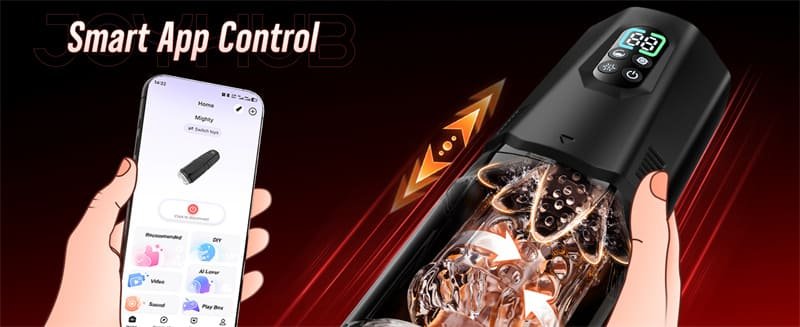 Hotsvibe AI Sync Hands-Free Male Masturbator Stroker with 7 Thrusting & Rotating 7 Licking & Vibrating & One-Click Burst