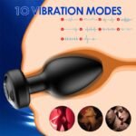 Hotsvibe Anal Plug Sex Toys Vibrator with 10 Vibration Modes Black Anal Plug for Adults with Remote Control - Image 2