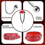 Hotsvibe BDSM Anal Hook Sex Bondage Restraint Set with Leather Chain Leash Collar Stainless Steel Anal Trainer - Image 6