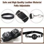 Hotsvibe BDSM Sex Bondage Anal Hook with Anal Trainer & Ball Gag Neck to Wrist Behind Back Handcuffs Collar - Image 2