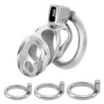 Hotsvibe Chastity Cage for Men with 3 Active Rings & Keys Zinc Alloy Hidden Lock Chastity Device
