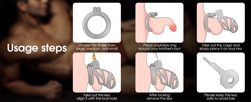 Hotsvibe Chastity Cage for Men with 3 Active Rings & Keys Zinc Alloy Hidden Lock Chastity Device