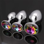 Hotsvibe Colorfully Metal Butt Plug Luxury Jewel Anal Plug Beginner 3 Piece Beginner Anal Toys Set - Image 2