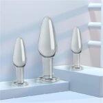 Hotsvibe Conical Glass Butt Plug, 3Pcs Transparent Anal Plug Glass Anal Sex toys for Women Men Couples - Image 8